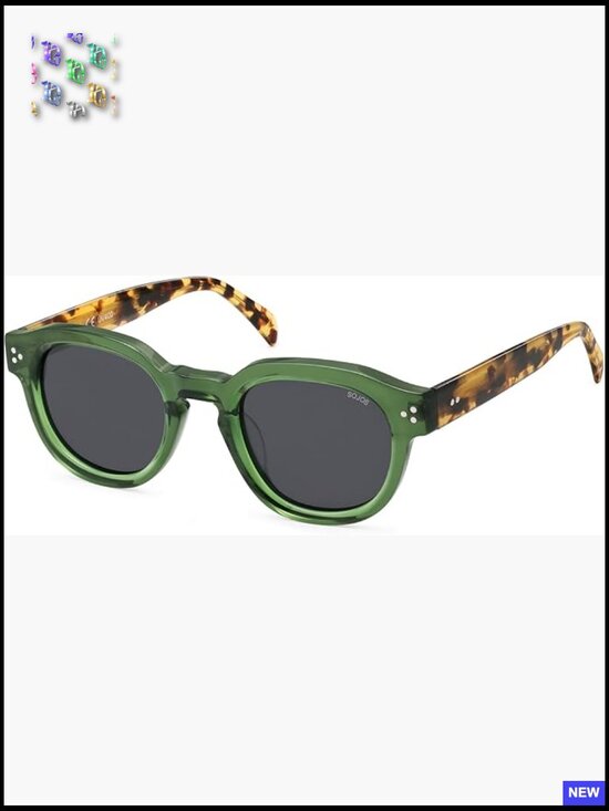 Retro Round Polarized Sunglasses UV Protection Vintage Acetate Frame Unisex main image 2
